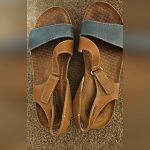 PIKOLINOS Brown and Blue Leather Sandals Size 39